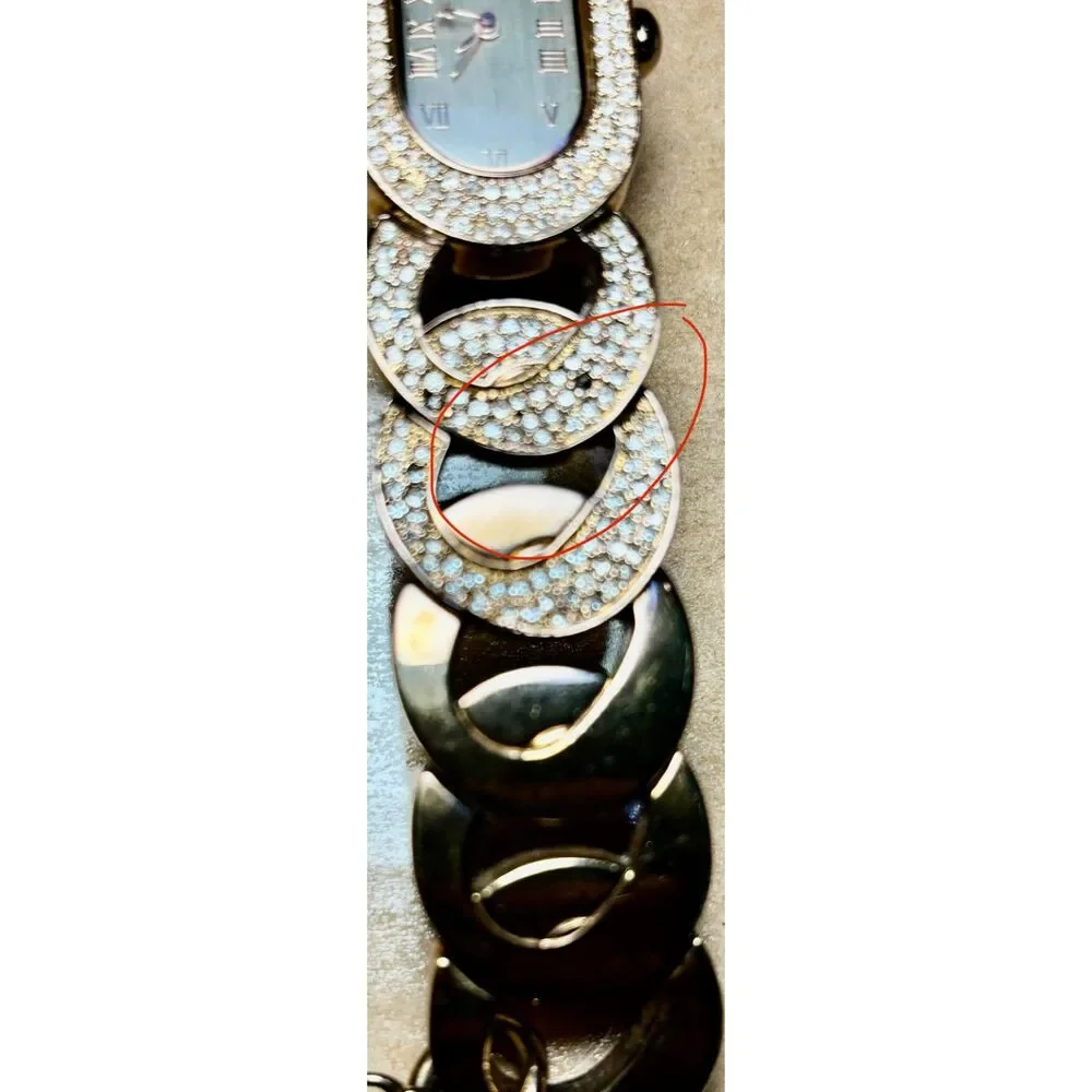 JLo by Jennifer Lopez Gold-Tone Oval Crystal Watch